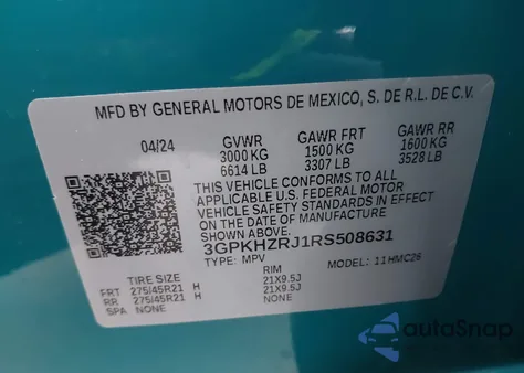 2024 Honda Prologue Elite from USA, damaged, VIN 3GPKHZRJ1RS508631